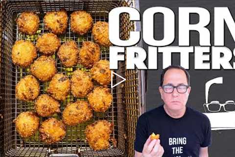 THE BEST HOMEMADE CORN FRITTERS (CRISPY, SWEET & SO INSANELY GOOD!) | SAM THE COOKING GUY