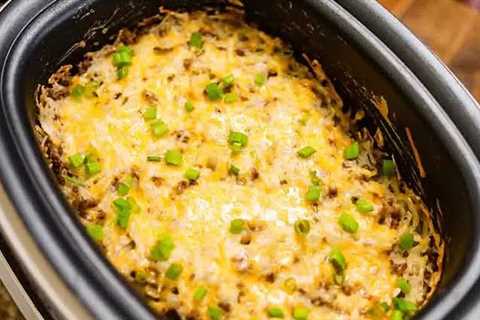 Crock Pot Hamburger Hashbrown Casserole | Take it easy!