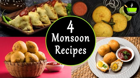 4 Monsoon Recipes| Indian Rainy Day Food | Quick & Easy Snacks Recipe | Indian Monsoon Snacks Recipe