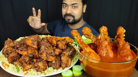 MIXED FRIED RICE, CHICKEN JHAL FRY, SPICY CHICKEN CURRY, SALAD ASMR MUKBANG EATING SHOW| #LiveToEATT