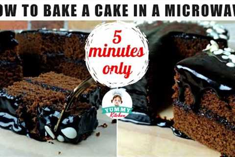 How to Bake a Cake in a Microwave Oven | Microwave Chocolate Cake with Rich Chocolate Frosting