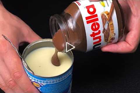 Whisk condensed milk with Nutella! You will be amazed ! No baking and gelatin!