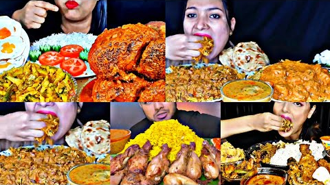 ASMR EATING SPICY AFGANI CHICKEN, CHOLE CHAWAL, BIRIYANI, EGG | BEST INDIAN FOOD MUKBANG |FoodShood|