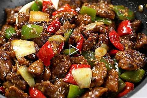 PEPPER STEAK RECIPE| BEEF STIR FRY - BETTER THAN CHINESE TAKE OUT!