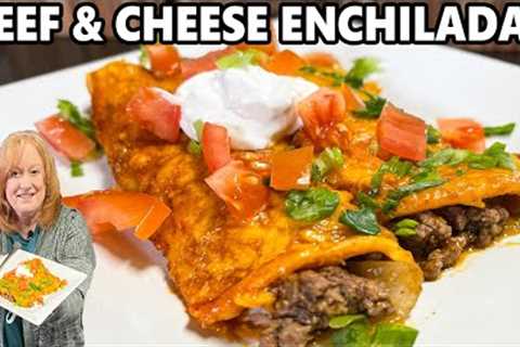 Easy GROUND BEEF & CHEESY ENCHILADAS