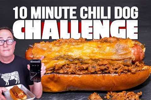MAX PUTS ME TO THE TEST… (10 MINUTE CHILI CHEESE DOG CHALLENGE) | SAM THE COOKING GUY