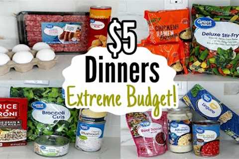 $5 DINNERS | FIVE Quick & Easy Cheap Dinner Recipes Made EASY! | Walmart Cheap Meals | Julia..