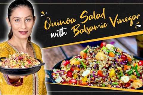 Quinoa Salad with Balsamic Vinegar | Quinoa manages cholesterol, blood sugar & is Heart-Healthy.