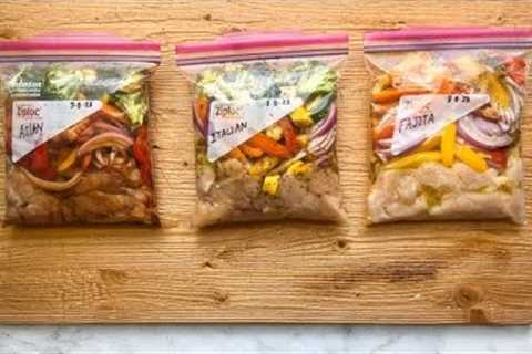 Freezer Meal Prep:  Chicken + Veggies With 3 Marinades