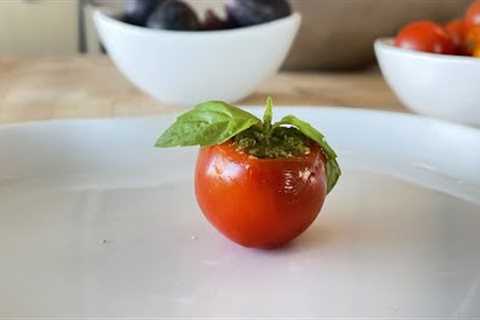 No-Cook 4-Ingredient App: Tomato Pesto Bites