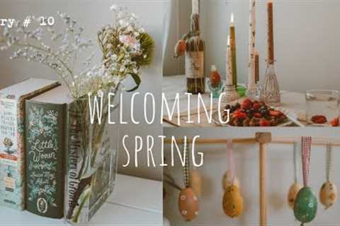 Welcoming Spring Slow Living Vlog | Spring Crafts | Mediterranean Orzo Salad | Almond Waffle