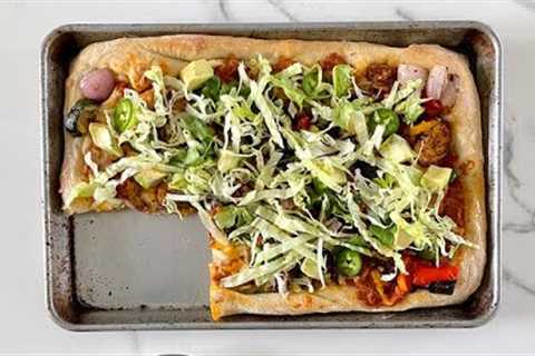 Use Up Leftover Chicken + Veggies in This Easy Taco Pizza