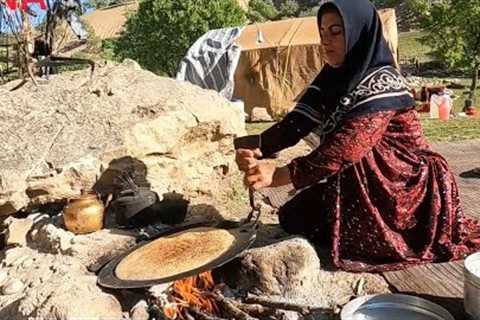 Preparing a local Breakfast: Iranian Nomads 2023