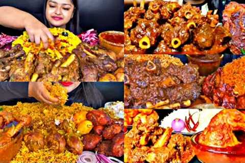 ASMR EATING SPICY CHICKEN CURRY, MUTTON CURRY, BIRIYANI | BEST INDIAN FOOD MUKBANG |Foodie India|