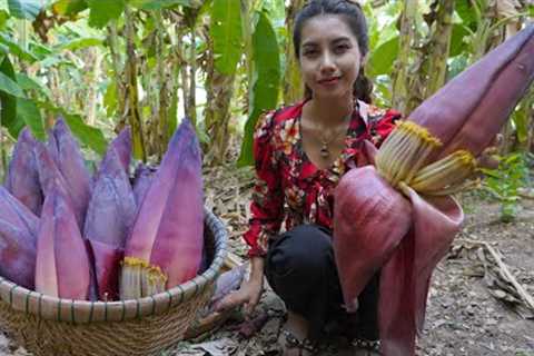 Fresh flower banana and cook food recipe delicious - Polin lifestyle