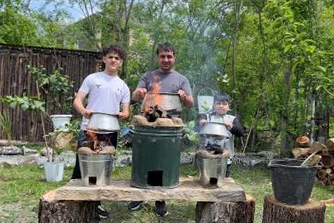 NATIONAL MEAL OF AZERBAIJANI CUISINE DOVGA! MOUNTAIN VILLAGE LIFE | PLAIN YOGHURT HERBS MADE SOUP