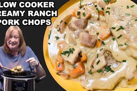 Slow Cooker CREAMY RANCH PORK CHOPS & Potatoes in the Crockpot