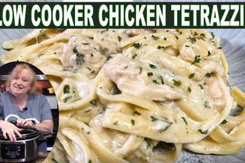 SLOW COOKER CREAMY CHICKEN TETRAZZINI Pasta Dish