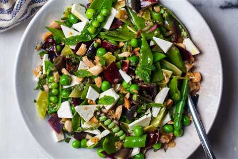 summer pea salad with unexpected dressing