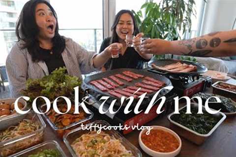 cooking 10 delicious dishes | hosting dinner for friends | korean bbq | tiffycooks vlog