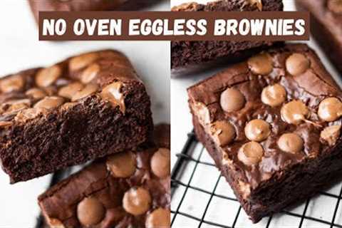 EGGLESS NO OVEN BROWNIE RECIPE 🤩🍫 NO EGG BROWNIE RECIPE IN COOKER | eggless baking