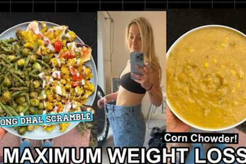 Meals for MAXIMUM Weight Loss 🍉 Moong Dal Scramble & Corn Chowder