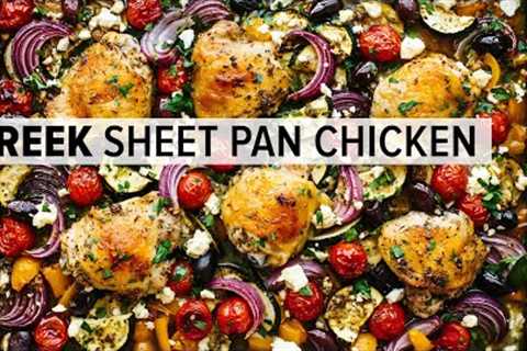 SHEET PAN CHICKEN DINNER | loaded with Greek & Mediterranean flavors!