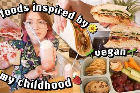 Making foods inspired by my childhood🥪 veganized🌱 PART 2: lunchable, taco bell, starbucks frappe🍓