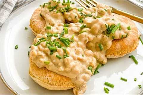 Vegan Biscuits and Tempeh Sausage Gravy Recipe