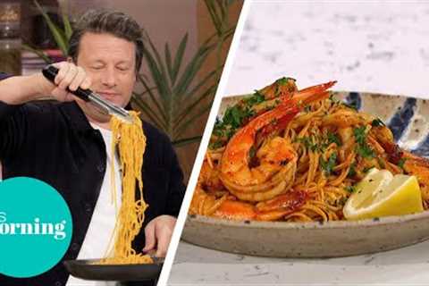 Jamie Oliver’s Spicy Prawn Pasta With Delicious Harissa Dressing | This Morning
