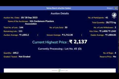 SPICES BOARD LIVE E-AUCTION - 28 SEPTEMBER 2023 - CPA
