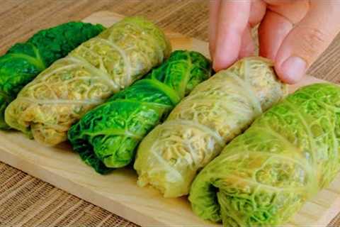 Do you have 1 cabbage at home? The tastiest eggless cabbage rolls recipe! Vegan | ASMR