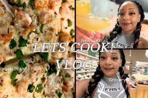Making SHRIMP SCAMPI PIZZA Chefs💋! Giving you “A Reason to Love Mondays” #cooking #pizza #cocktails