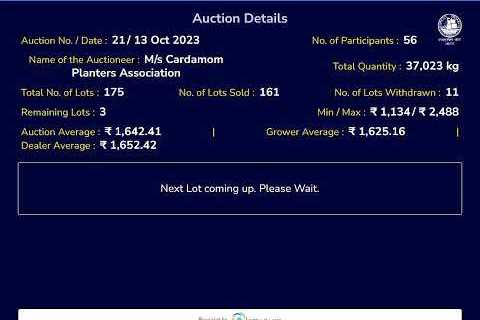 SPICES BOARD LIVE E-AUCTION  13/10/2023 - CPA