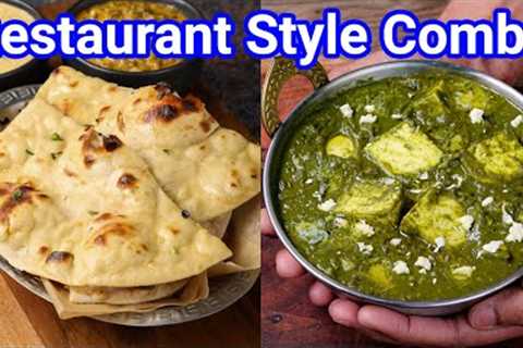 Restaurant Style Roti Curry Combo Meal | Tandoori Roti & Palak Paneer Combo Thali Meal
