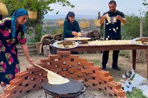 LEAF CUTTING KHINKALI RECIPE! COOKING HUGE FISH IN TANDOOR! ERISHDE AZERBAIJAN TRADITIONAL RECIPE