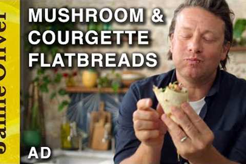 Chargrilled Mushrooms & Courgette Flatbreads | Jamie Oliver