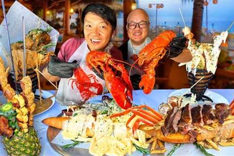 EXTREME SPICY Cajun WHOLE LOBSTER + UNLIMITED Cajun Seafood & the BIGGEST Sandwich in Las Vegas