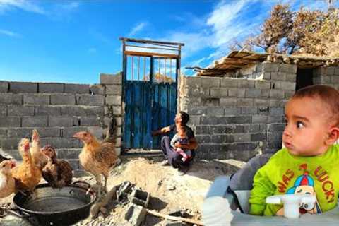 A nomadic father''s great love for his baby and cooking nutritious soup