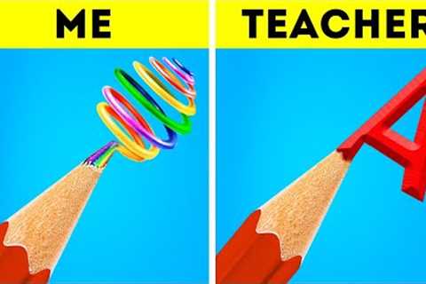 Teacher VS Student || DIY School Hacks For Smart Students