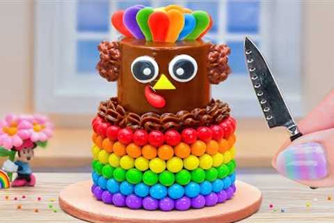 Delicious Thanksgiving Rainbow Turkey Cake 🌈 1000+ Satisfying Rainbow Chocolate Cake Recipes 💖