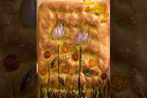 It still may be winter but bring the beauty of a flower garden onto your focaccia bread #shorts