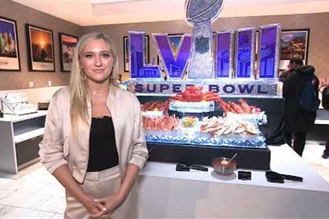 Maggie Sajak Tries Wagyu Beef at Super Bowl Stadium