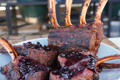 Grilled Venison Rack in Blueberry Sauce