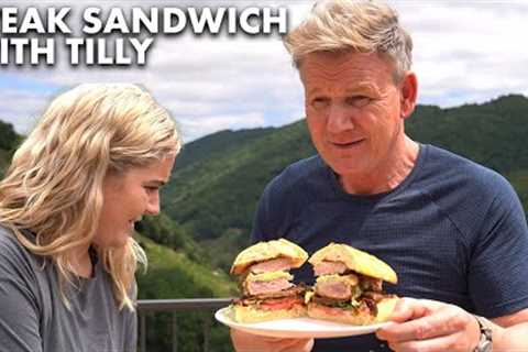 Gordon Ramsay Makes a Steak Sandwich in Spain with Tilly Ramsay