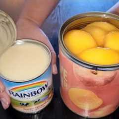 Beat Condensed Milk with Peaches! The Best No-Bake Autumn Dessert !