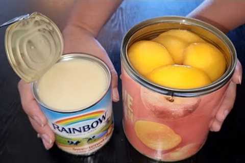 Beat Condensed Milk with Peaches! The Best No-Bake Autumn Dessert !