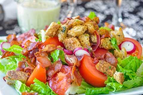 BLT Salad with Creamy Dijon Dressing and Garlic Herb Butter Croutons