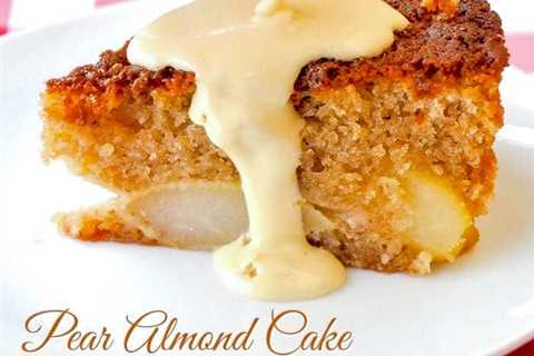 Pear Almond Cake with Creme Anglaise