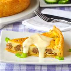 Sausage Garlic Quiche with Smoked Cheddar Sauce